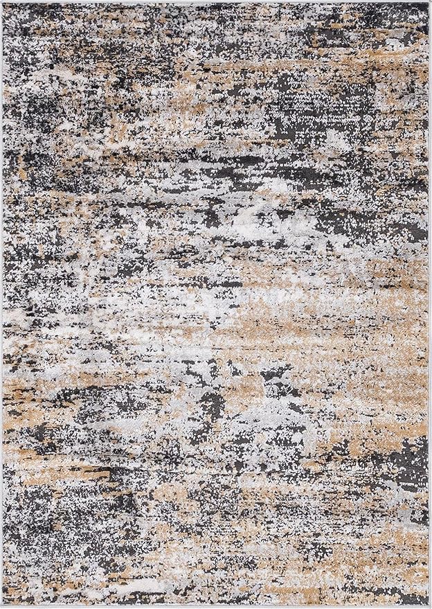 Rugs.com Leipzig Collection Area Rug – 4X6 Beige Low-Pile Rug Perfect for Entryways, Kitchens, Breakfast Nooks, Accent Pieces