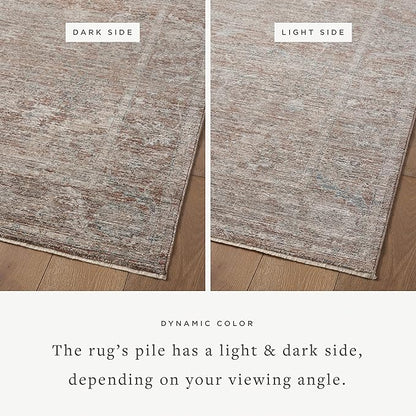 Loloi Magnolia Home by Joanna Gaines Millie Collection MIE-04 Brick/Fog 11'-6" x 15'-7", .25" Pile Height, Area Rug