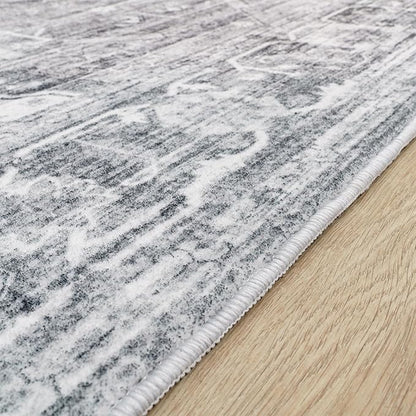 Paco Home Area Rug Modern Oriental Design in Vintage Look in Grey, Size: 5'3" x 7'3"