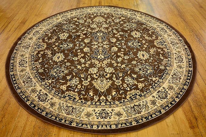 Unique Loom Sialk Hill Collection Area Rug - Washington (7' 10" Round Brown/Black)