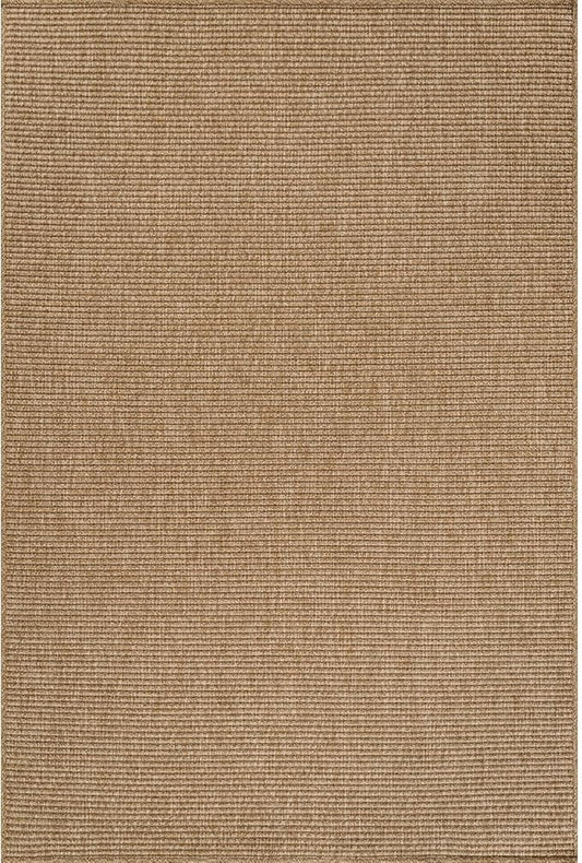 CAMILSON Easy Jute Rug 9x12, Large Indoor Outdoor Natural Color Farmhouse Area Rugs for Living Room Patio and Kitchen Rug, Solid Boho Woven Design, Easy-Cleaning, Washable Outside Carpet (9 x 12)