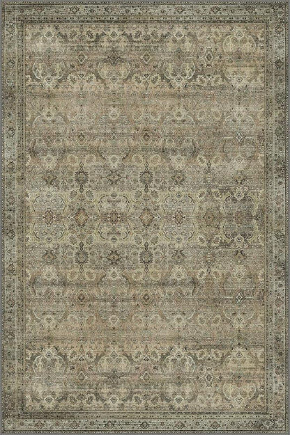 6x9 Area Rug Machine Washable Boho Rug for Living Room,Ultra-Thin Low Pile Carpet,Lightweight Indoor Printed Rug,Non Slip Floral Area Rug for Bedroom, Dining Room, Home Office,Sage