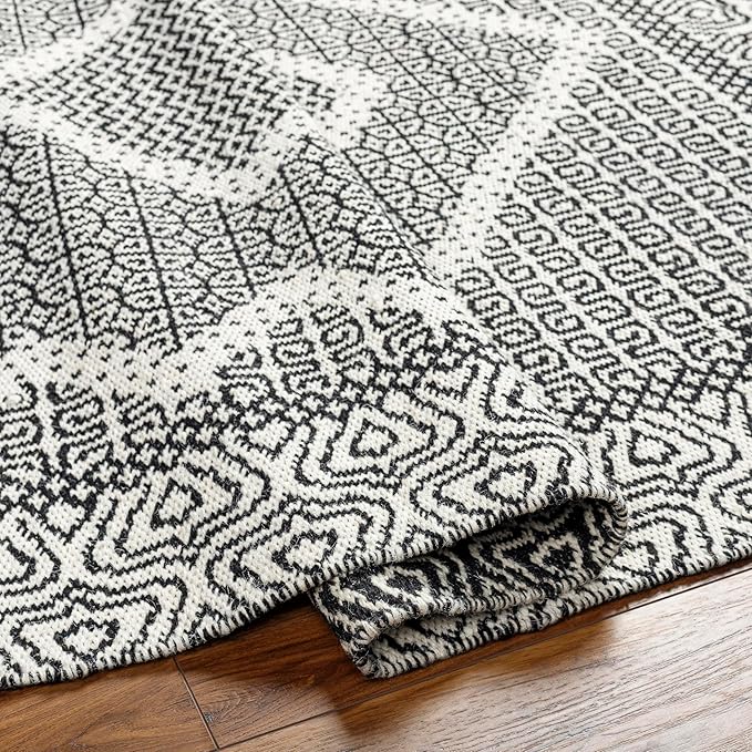 Mark&Day Wool Rugs, 9x12 Nishnabotny Cottage Dark Gray Area Rug, Grey Beige Carpet for Living Room, Bedroom or Kitchen (8'10" x 12')