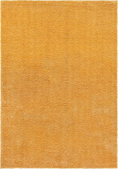 Unique Loom Davos Shag Collection Area Rug - Solid (10' x 14' 1" Rectangle, Sun Yellow)