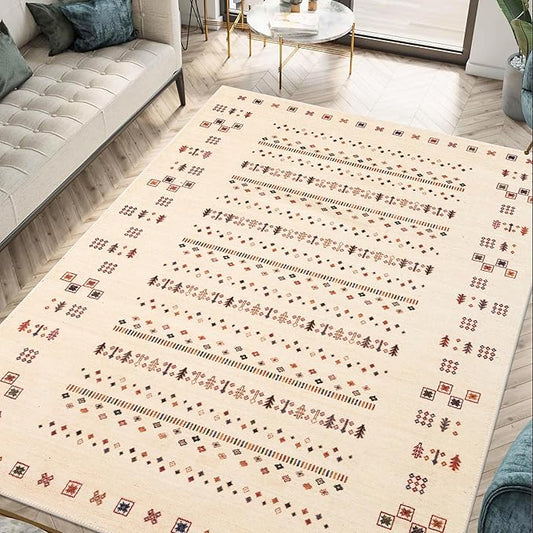 Keen Home Design 6x9 Rug - Machine Washable Area Rug with Non-Slip Backing, Ideal for Living Room, Dining Room, Bedroom - Vintage, Easy Clean, Durable, Low Pile - (6' x 9')