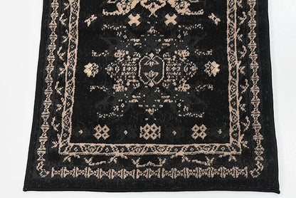 Unique Loom Taftan Collection Border Geometric Tribal Inspired Design Area Rug (2' 2 x 8' 2 Runner, Black/ Gray)