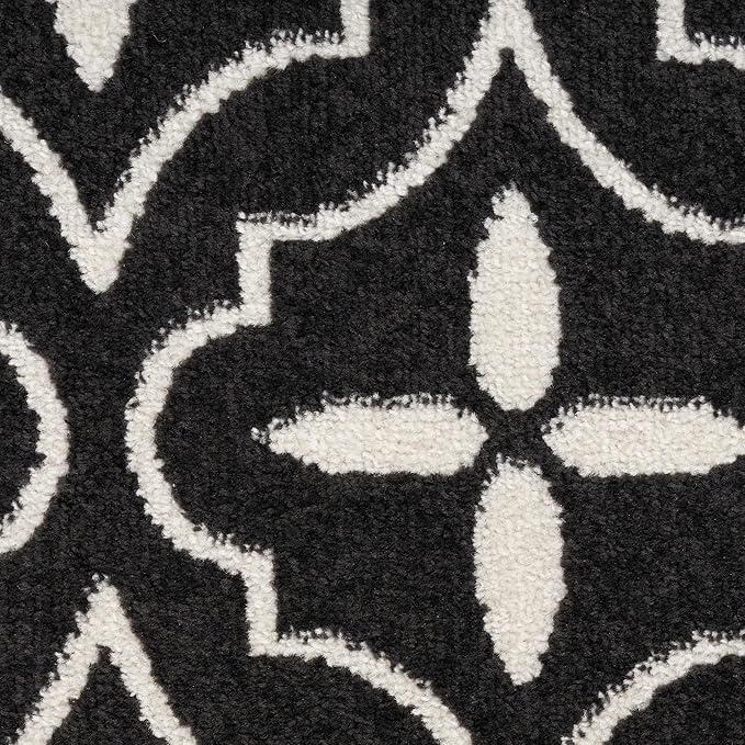 Nourison Home Nourison Essentials Black Ivory 6' x 9' Area Rug - Easy Clean, Non Shedding, Bed Room, Living Room, Dining Room, Kitchen (6' x 9')