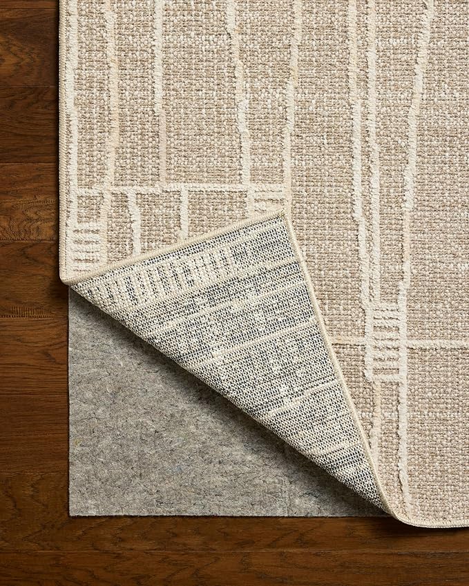 Loloi Amber Lewis Bexley Collection BEX-05 Mushroom/Natural 2'-7" x 4' Accent Rug Neutral, Textured, Living, Bedroom, Dining, Carpet