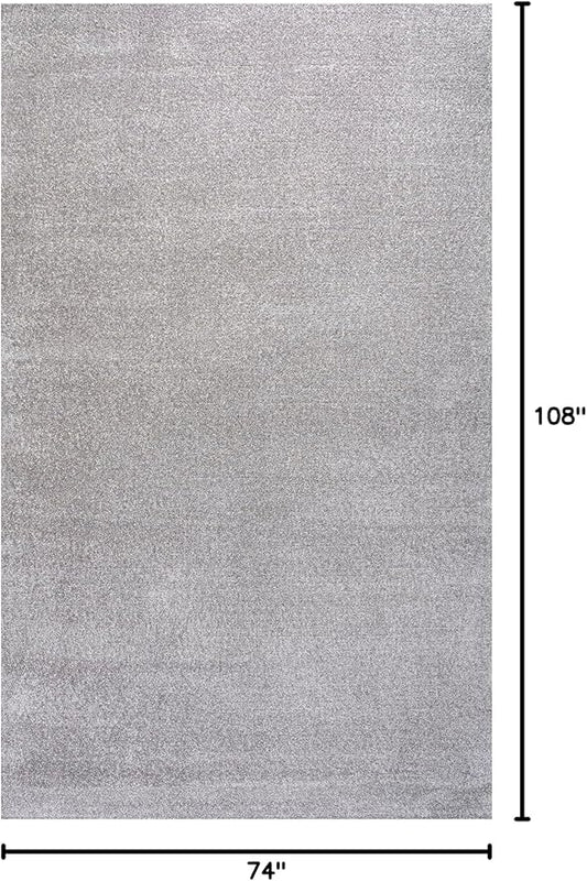 JONATHAN Y Haze Solid Low-Pile Light Gray Indoor Area Rug 6x9, Coastal,Bohemian,Minimalist,Classic, Easy-Cleaning for Living Room,Bedroom,Kitchen,Pet Friendly,Non-Shedding (SEU100K-6)