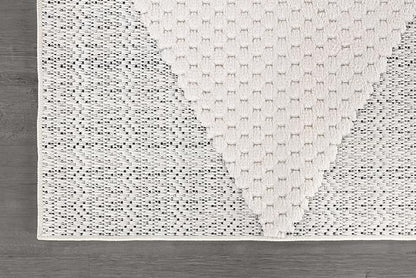 Modern Micro Loop Indoor Runner Rugs for Living Room Bedroom Kitchen Geometric Triangle White 2x7 Luxury Durable Low and High Pile Non-Shedding Stain Resistant Soft Area Carpet 2 x 7