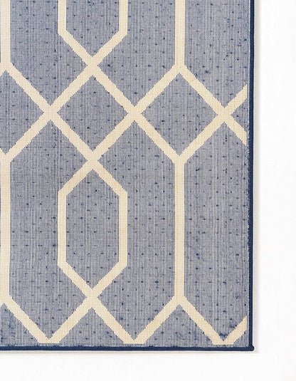 Unique Loom Glam Collection Area Rug - Trellis (3' 3" x 5' 3" Rectangle, Navy Blue Gold/ Gold)