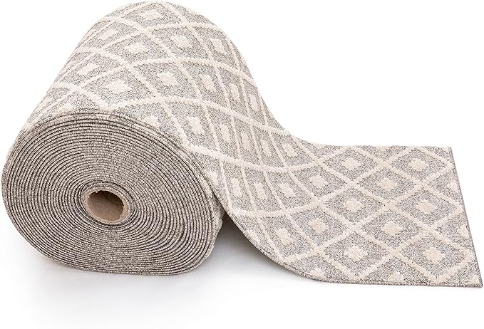 Well Woven Custom Size Runner - Choose Your Length - Ainsley Ivory Diamond Trellis Geometric Tribal - 27 Inches Wide x 24 Feet Long Runner (27" x 24' Runner) Rug