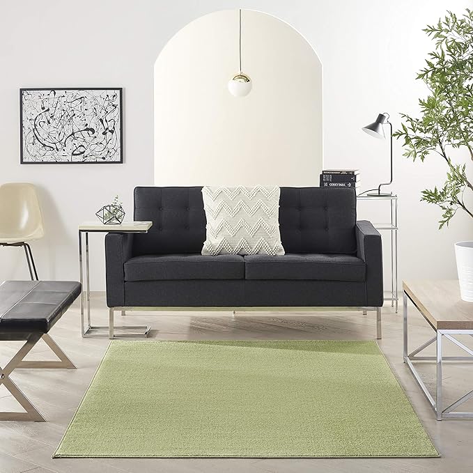 Nourison Home Nourison Essentials Green 6' x 9' Area Rug - Easy Clean, Non Shedding, Bed Room, Living Room, Dining Room, Kitchen (6' x 9')