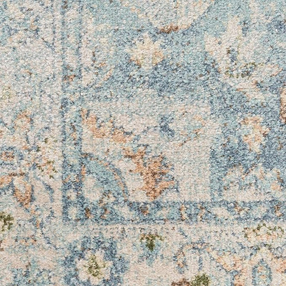 Nourison Home Astra Machine Washable Light Blue 2'2" x 8' Area Rug - Easy Clean, Non Shedding, Bed Room, Living Room, Dining Room, Kitchen (8' Runner)