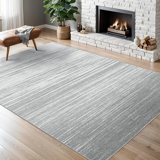 Valenrug Washable Rugs 5x7 - Non Slip 5x7 Area Rugs for Living Room, Stain Resistant Area Rugs for Bedroom, Foldable Machine Washable Area Rug(5'x7', Grey)