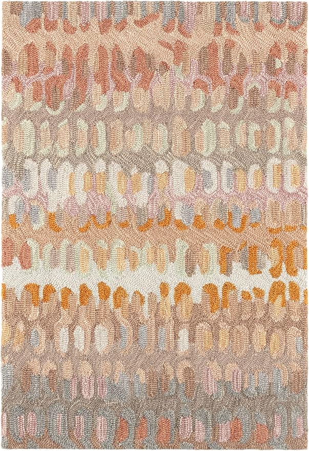 Dash and Albert Paint Chip Wool Area Rug - 6' x 9' Stone Graphic Hand Micro Hooked Accent Rug - Durable, High Traffic Areas Hallway, Living Room, Stairs