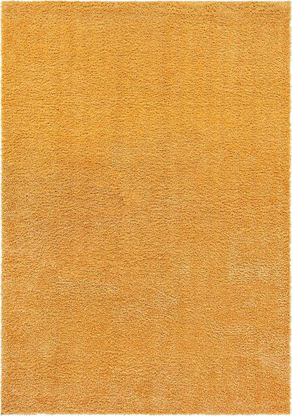 Unique Loom Davos Shag Collection Area Rug - Solid (10' x 14' 1" Rectangle, Sun Yellow)
