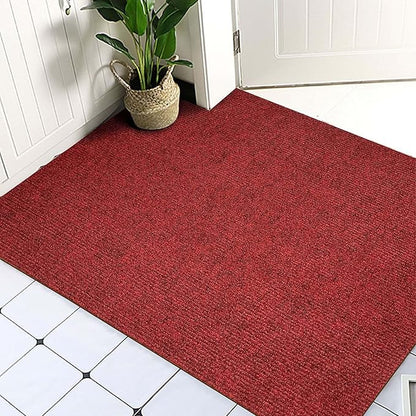 jxgzyy Red Commercial Outdoor Mat 2'11" x 4'11", Non Slip Front Door Mat Outside Entrance, Heavy Duty Waterproof Floor Mat for Porch, Home, Patio, Garage, Entryway