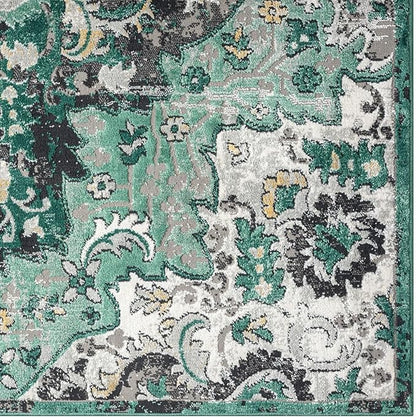 LUXE WEAVERS Moroccan Green 6x9 Medallion Area Rug for Living Rooms