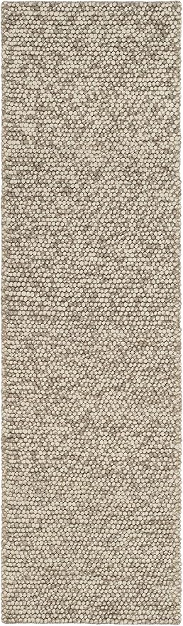 SAFAVIEH Natura Collection Runner Rug - 2'3" x 18', Beige, Handmade Wool Blend, Textured Design, Ideal for Hallway, Bedroom, Foyer (NAT620B)