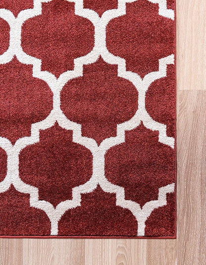 Rugs.com Lattice Collection Rug – 9' x 12' Dark Terracotta Medium Rug Perfect for Living Rooms, Large Dining Rooms, Open Floorplans