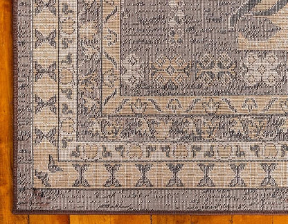 Unique Loom Taftan Collection Border Geometric Tribal Inspired Design Area Rug (2' 2 x 3' 0 Rectangular, Brown/ Tan)