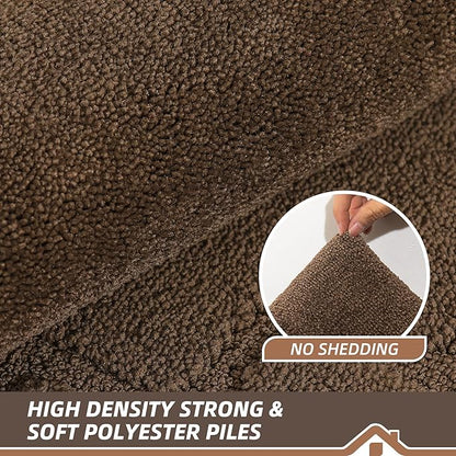 BEQHAUSE Door Mat 20" x 32", Non-Slip Door Mats Indoor Entryway Rugs Washable Low-Profile Absorbent and Stain Resist Floor Mats, Dog Door Mat for Front Back Door, Muddy Wet Shoes & Paws, Brown