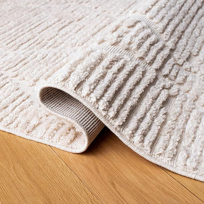 SAFAVIEH Marrakesh Collection Area Rug - 10' Square, Beige, Moroccan Boho Tribal Tassel Design, Non-Shedding & Easy Care, Ideal for High Traffic Areas in Living Room, Bedroom (MRK517C)