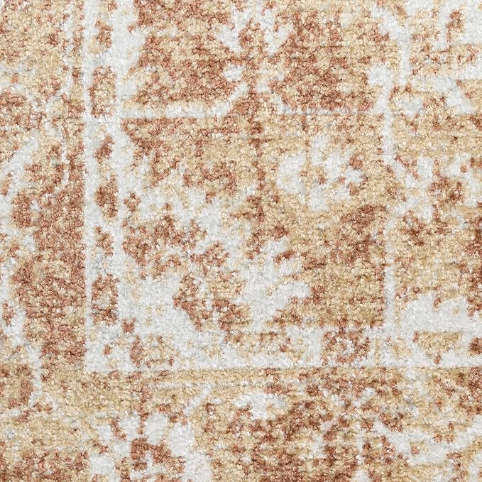 Nourison Home Astra Machine Washable Rust 6'7" x 9' Area Rug - Easy Clean, Non Shedding, Bed Room, Living Room, Dining Room, Kitchen (7' x 9')
