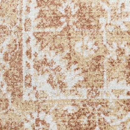 Nourison Home Astra Machine Washable Rust 6'7" x 9' Area Rug - Easy Clean, Non Shedding, Bed Room, Living Room, Dining Room, Kitchen (7' x 9')
