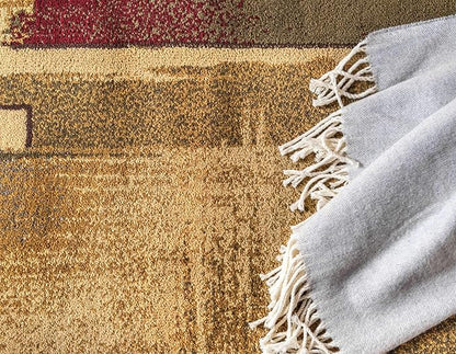 Unique Loom Barista Collection Area Rug - Timor (5' 1" x 8' Rectangle, Multi/ Red)