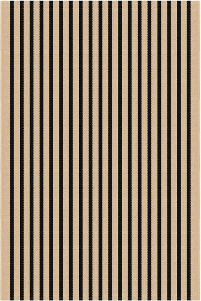 KOZYFLY 5x7 Ft Area Rug Striped Outdoor Rug Brown and Black Washable Indoor Outdoor Rug Cotton Outdoor Patio Rugs Farmhouse Rugs for Living Room Carpet for Patio Dining Room Bedroom