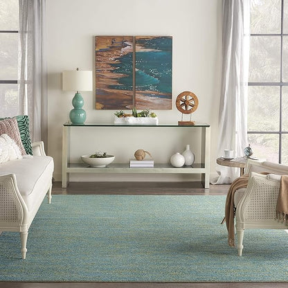 Nourison Home Nourison Essentials Blue Green 7' x 10' Area Rug - Easy Clean, Non Shedding, Bed Room, Living Room, Dining Room, Kitchen (7' x 10')