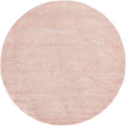 Unique Loom Solo Collection Area Rug - Calabasas (7' 10" Round, Pink)