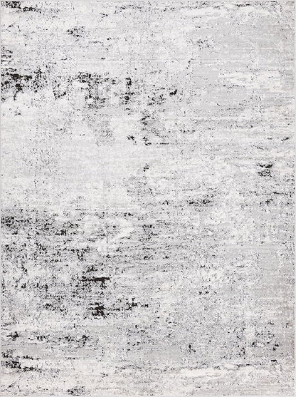 Rugs.com Leipzig Collection Area Rug – 8X11 Grey Low-Pile Rug Perfect for Living Rooms, Large Dining Rooms, Open Floorplans