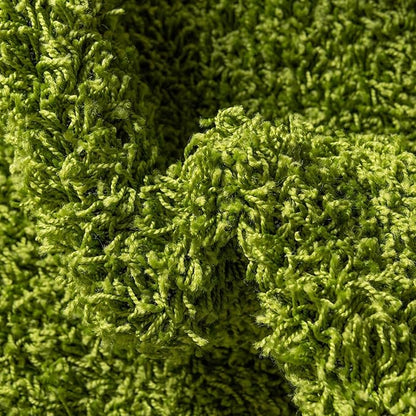 Unique Loom Solid Shag Collection Area Rug (7' 1" Round, Grass Green)