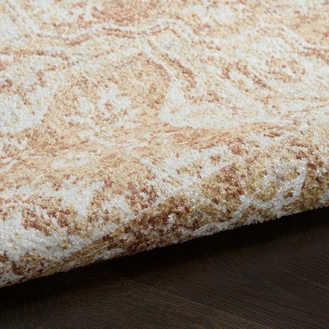 Nourison Home Astra Machine Washable Rust 6'7" x 9' Area Rug - Easy Clean, Non Shedding, Bed Room, Living Room, Dining Room, Kitchen (7' x 9')