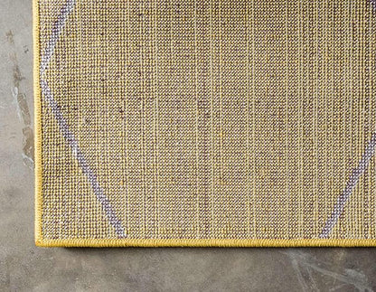 Unique Loom Trellis Frieze Collection Area Rug - Geometric (9' x 12' 2", Yellow/ Ivory)