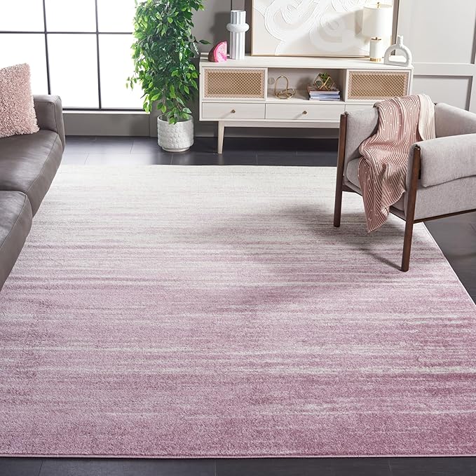 SAFAVIEH Area Rug 8x10 - Adirondack Collection - Large - Cream & Purple, Modern Ombre Design, Non Shedding & Easy to Clean, Ideal for Living Room, Bedroom, Office, Dining Space (ADR113L)