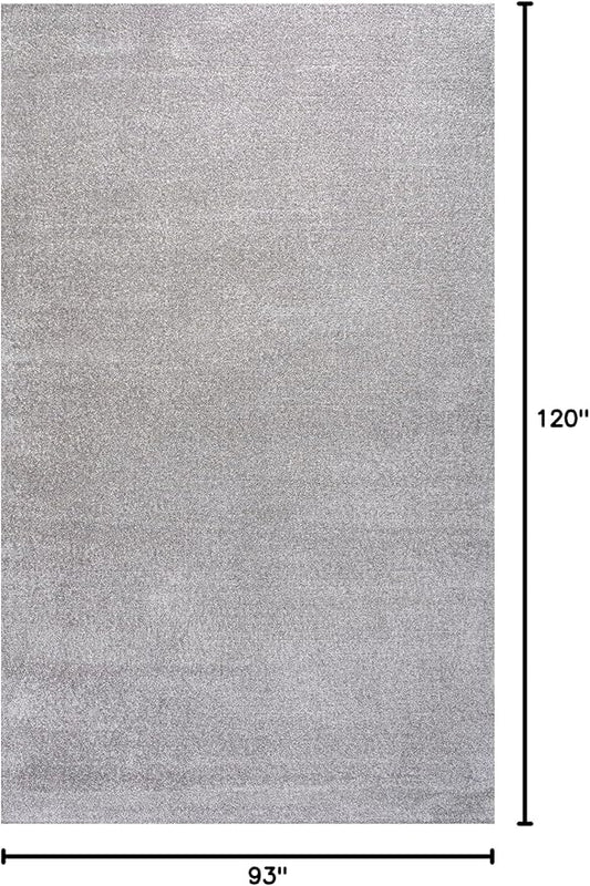 Eyely UES100K-8 Supersoft Haze Solid Low-Pile Indoor Area Rug Casual;Contemporary;Solid;Traditional, Bedroom, Kitchen, Living Room, Easy-Cleaning, Non-Shedding, 8 X 10, Light Gray