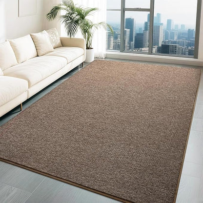 HQAYW 6x9 Large Area Rugs for Living Room Bedroom, Modern Thickened Memory Foam Soft Rug, Low Pile Minimalist Washable Non Slip Carpets for Kids Girls Boys Nursery Dorm Home Decor, Brown