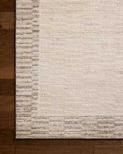 Loloi Chris Loves Julia Calvin Collection CLV-04 Ivory/Pebble 9'-6" x 12'-6" Area Rug Checkered Neutral Soft Living Room Bedroom Carpet