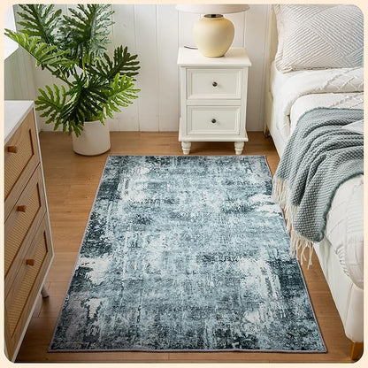 Istana 3x5 Area Rug - Blue Modern Rugs for Living Room 3x5 - Foldable Rugs for Bedroom/Living Room Rug - Stain Resistant Washable Rug - Eco-Friendly Small Area Rugs