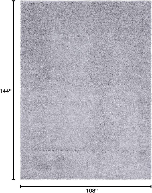 Unique Loom Davos Shag Collection Area Rug - Solid (9' x 12' Rectangle, Sterling)