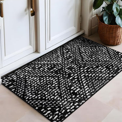 Rugshop Boho Black Tribal Area Rug 2x3 – Modern Indoor Carpet for Living Room, Bedroom, or Entryway – Non-Shedding, Low Pile Geometric Design 2' x 3'