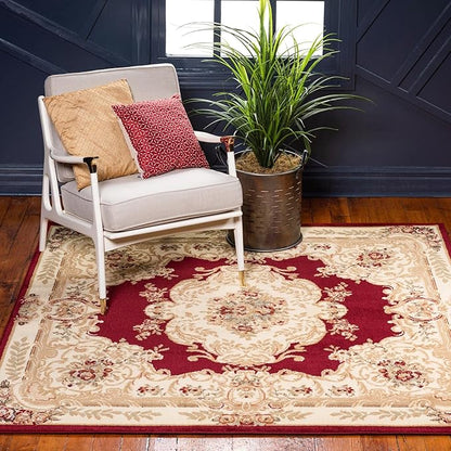 Rugs.com Chateau Collection Rug – 6 Ft Square Light Blue Medium Rug Perfect for Living Rooms, Kitchens, Entryways