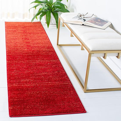 SAFAVIEH Adirondack Collection Runner Rug - 2'2" x 9', Red & Grey, Modern Ombre Design, Non Shedding & Easy to Clean, Ideal for Hallway, Foyer, Kitchen, Entryway, Bedroom (ADR113Q)