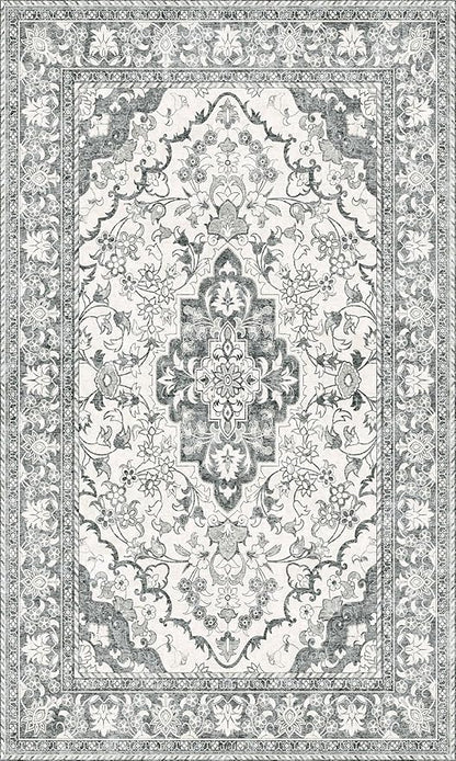 Washable Entryway Rug 3x5 | Non Slip Rug Runners for Hallways, Entryways, Kitchens, Bathrooms, Bedrooms | Ultra-Soft Flannel Carpet Kitchen Rug with Rubber Backing (Beige, 3x5)
