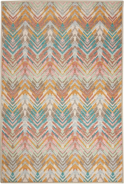 Dash & Albert Seneca Stone Machine Washable Rug, Runner-2.5 X 8 Feet, Multi Graphic Pattern