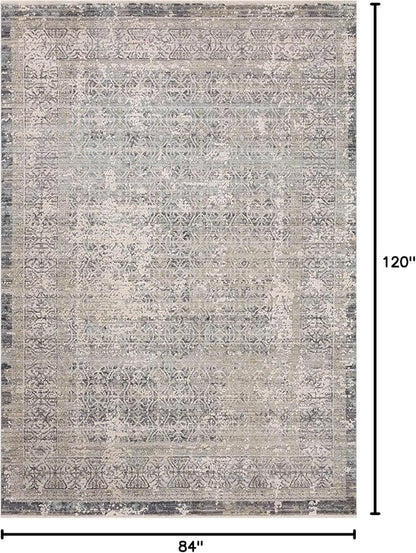 Loloi Amber Lewis Alie Collection ALE-04 Sky/Stone 7'-10'' x 10', .13'' Pile Height, Area Rug